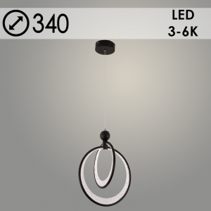 Подвес K38814/1+1HQ BK+FGD черный/золото 60W LED 3000K-4500K-6000K d340 h1000, 24