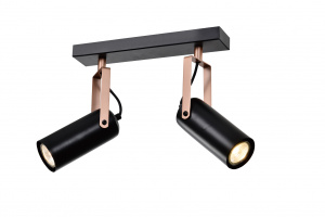 Спот 19741/2 BK+COPPER черный/медь 2x50W GU10 d300 h200, WAN22