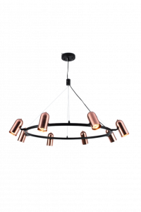 Люстра 639/8 COP+BK медь/черный 8х3W GU10 d800 h1500, MOYA23