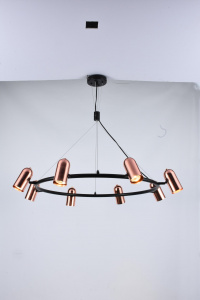 Люстра 639/8 COP+BK медь/черный 8х3W GU10 d800 h1500, MOYA23