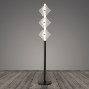 Торшер MLM-8352/6 CL BK+BR черный/латунь 15W LED 3000K h1420, HAO24
