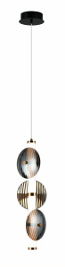 Люстра MDM-8344/3 SG BK+BR черный/латунь 12W LED 3000K d150 h1600, HAO24