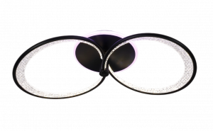Люстра K38812/2L BK+FGD черный/золото LED 64W+22W 3000K-6500K ПДУ диммер d650, 24