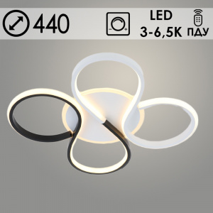 Люстра K38520 WH+BK белый/черный LED 84W+22W 3000K-6500K ПДУ диммер d440, 24
