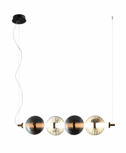 Люстра MDM-8344/4 SG BK+BR черный/латунь 15W LED 3000K d770 h1140, HAO24