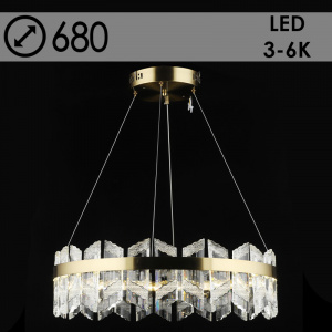 Люстра E2597/74W COP медь/хрусталь 74W LED 3000-6000K d600 h600, QH24