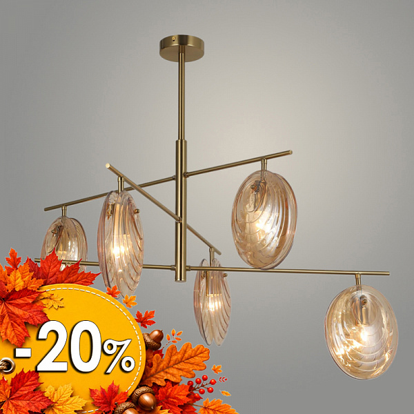 Люстра 40498/6 BRASS латунь 6х60W E14 d900 h686, SJNG23