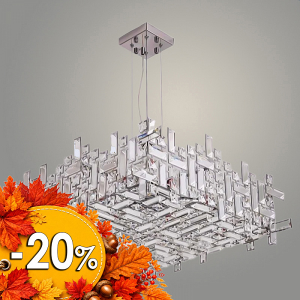 Люстра P909-600 S CR хром/хрусталь 6х40W E14 d600 h220, ZOK23