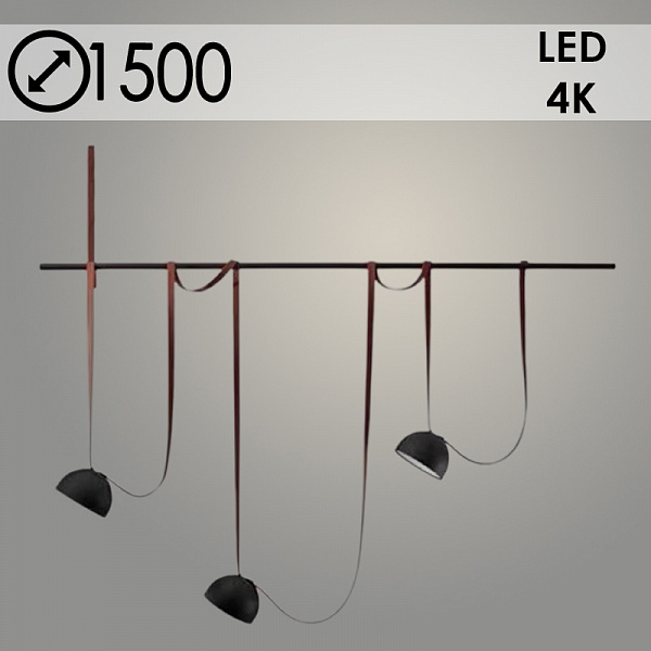 Люстра P829/3 COF+BK кофе+черный 3х8W LED 4000K d1500 h1500, ZOK24