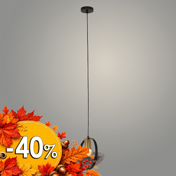 Подвес 230911/1HQ BK+SMOKE черный 1х40W E27 d200 h1200, XLD23