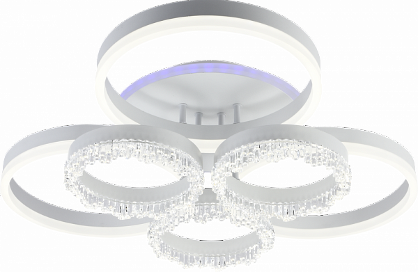 Люстра DK06089/3+3A PR WH белый 162W+8W LED RGB 3000-6500K d690 ПДУ(ИК) диммер, HN23