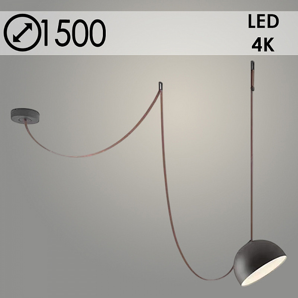 Люстра P829/1 COF+BK кофе/черный 1х8W LED d200 h1500, ZOK24