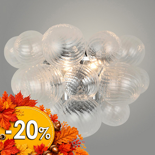 Бра MBGL2112/2 CR хром 2х60W E14 d337 h251, SJNG23